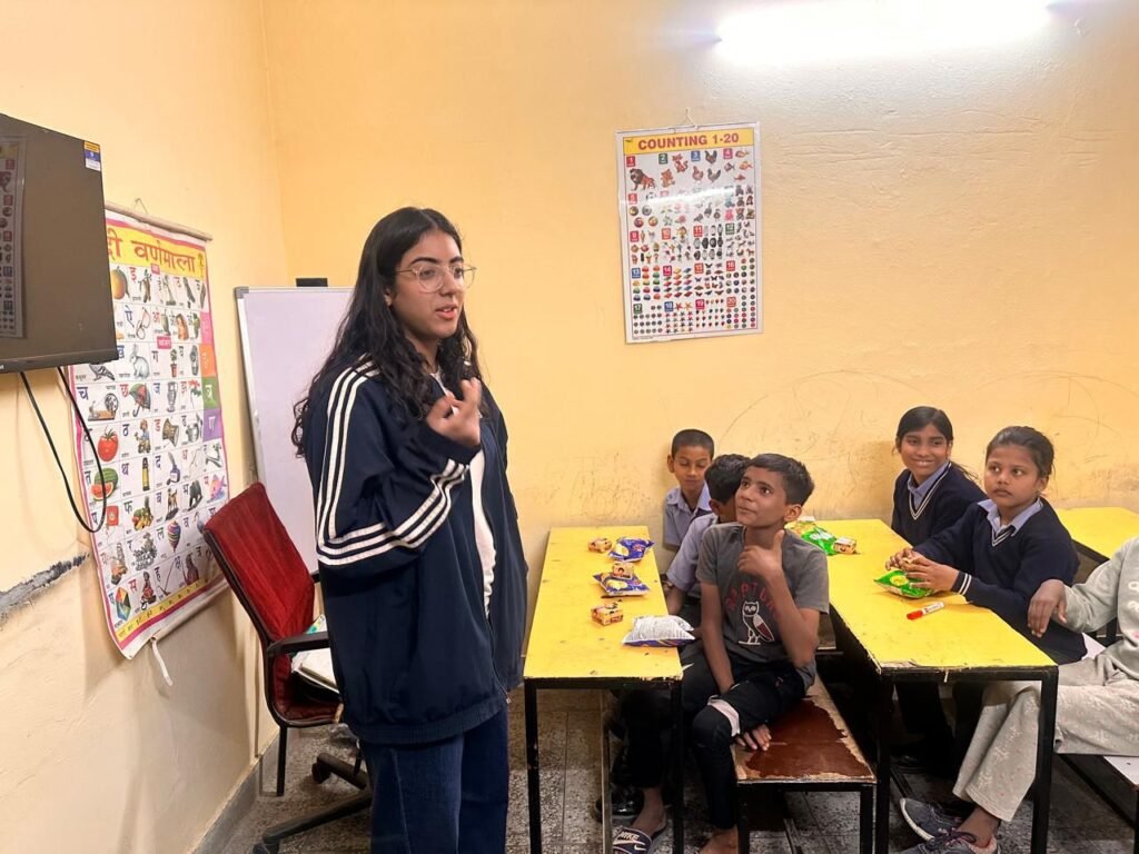 Shreya Gupta at Mentorship Program with Children